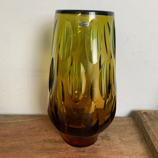 Mid Century Glaskunst Objekt und Vase vereint von Erich Jachmann für WMF