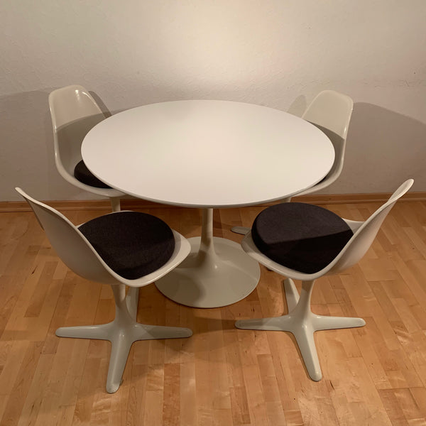 Vintage Space Age Dining Room Set vier Stühle und Tisch von Maurice Burke für Arkana