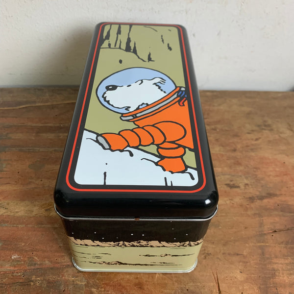 Vintage Blechdose Tim und Struppi Reiseziel Mond X-FLR 6