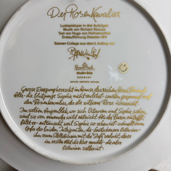 Sammelteller Der Rosenkavalier 2. Akt von Björn Wiinblad für Rosenthal