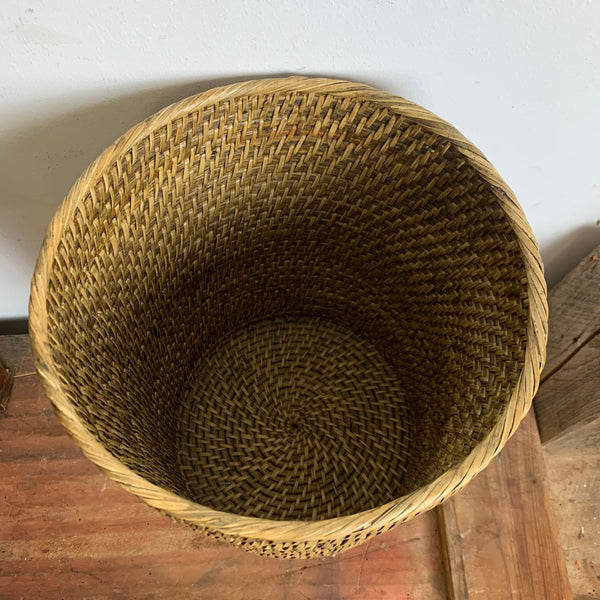 Vintage hochwertiger Rattan Korb Papierkorb
