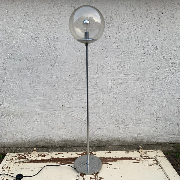 Vintage Kugel Stehlampe von Glashütte Limburg