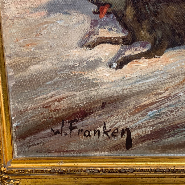 Ölgemälde Troika im Schnee Willy Franken