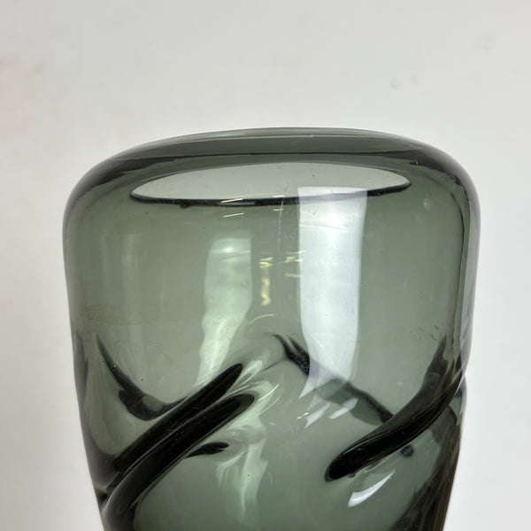 Vintage graue Rauchglas Murano Empoli Vase