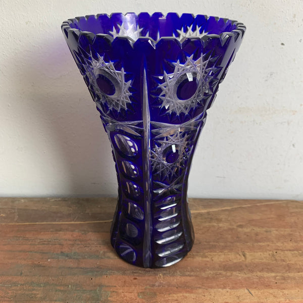 Blaue Bleikristall Vase