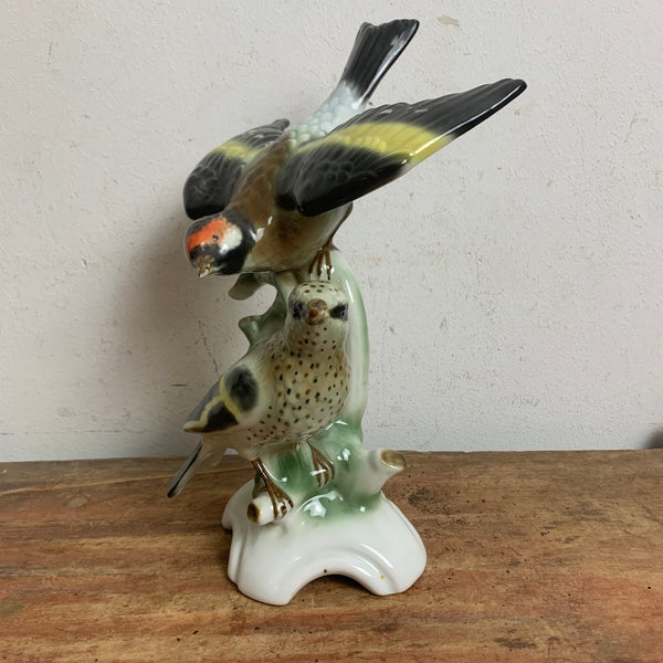 Vintage Vogelpaar Stieglitz von Gerold Porzellan