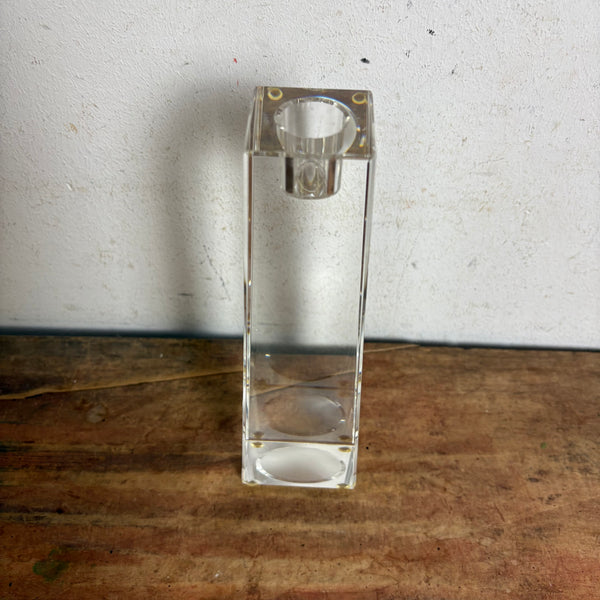 Vintage Kristall Blockglas Kerzenständer von Rosenthal