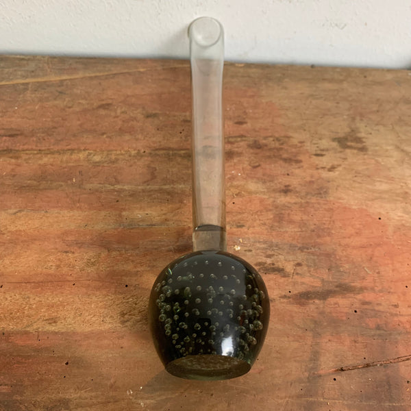 Orchideenvase Solifleurvase Stangenvase Kugelfuß mit Bubbles grau