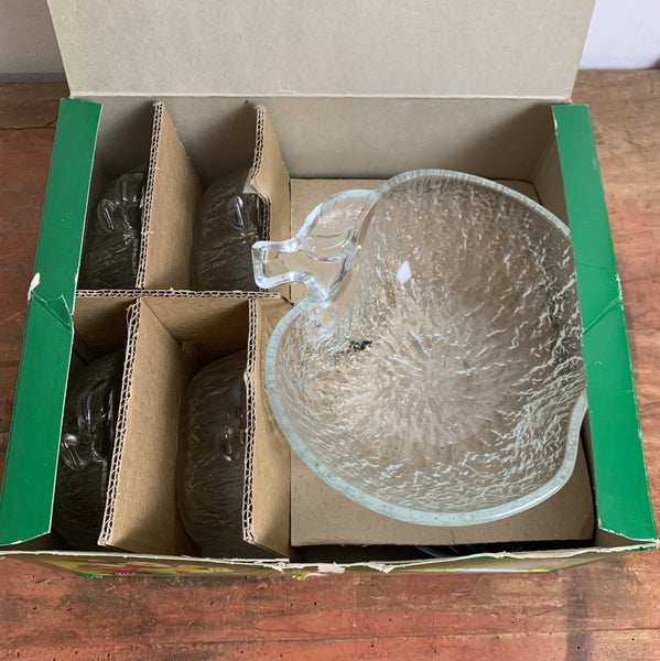 Vintage Glas Dessert Schalen Apfel OVP