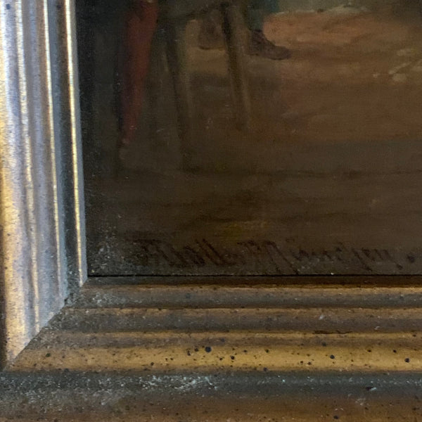 Ölgemälde Bayerische Wirtshaus Szene von Anton Doll