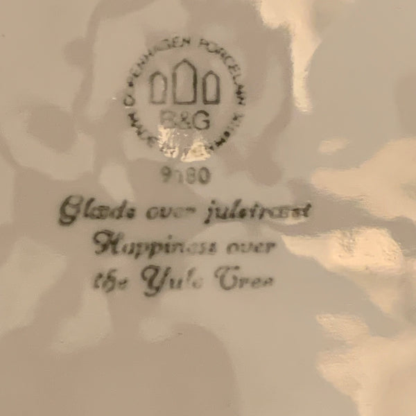 Weihnachtsteller 1895 Jule Aften 1980 von Bing und Gröndahl