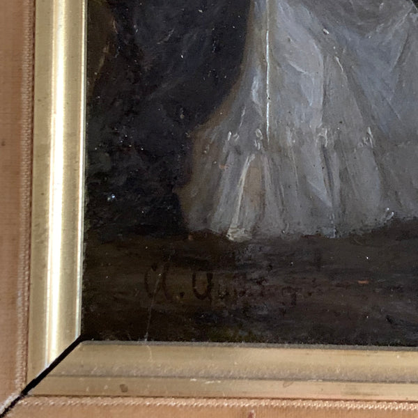 Ölgemälde Gesellschaft im Schlosspark von Clément Quinten