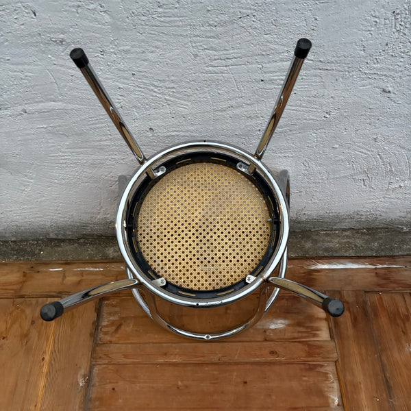 Vintage Bistrostuhl Stahlrohr Chrom im Stil von Thonet Nr. 209
