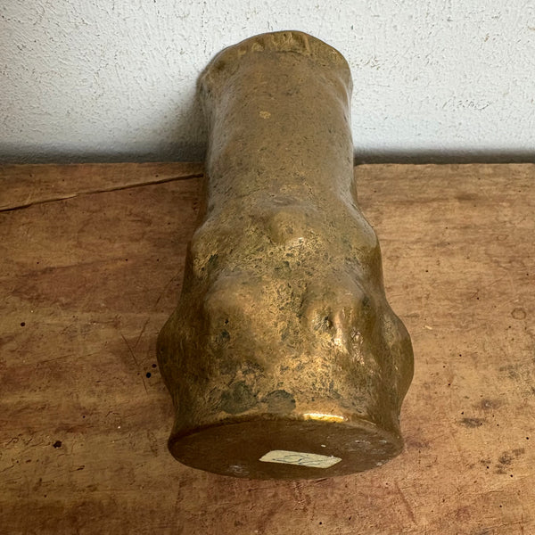 Vintage brutalistische Mid Century Vase aus Bronze