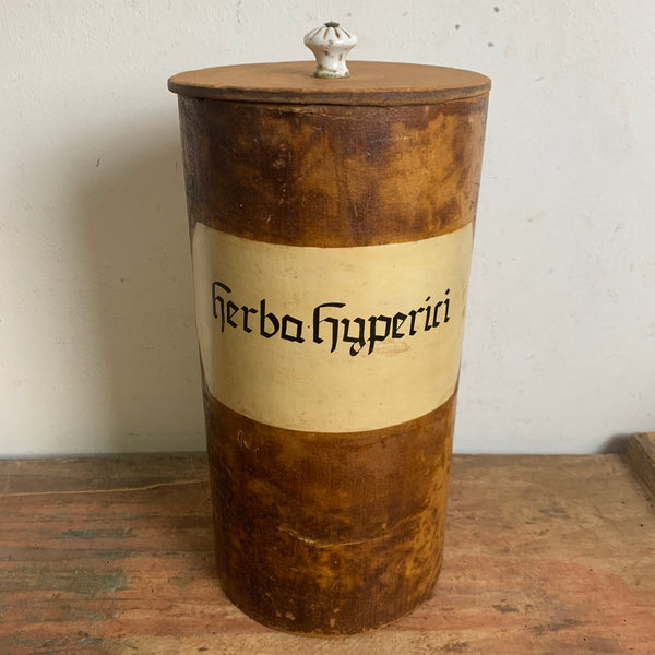 Antikes Apotheker Gefäß Herba Hyperici Johanniskraut