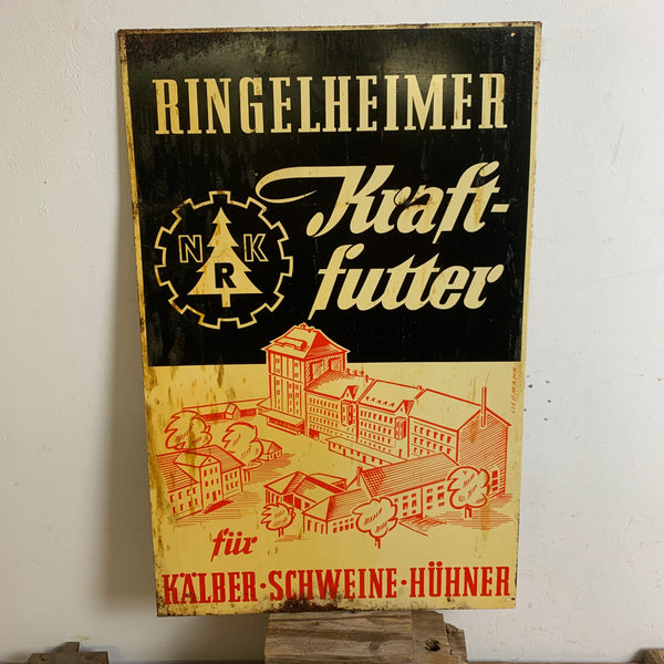 Vintage Blechschild Ringelheimer Kraftfutter