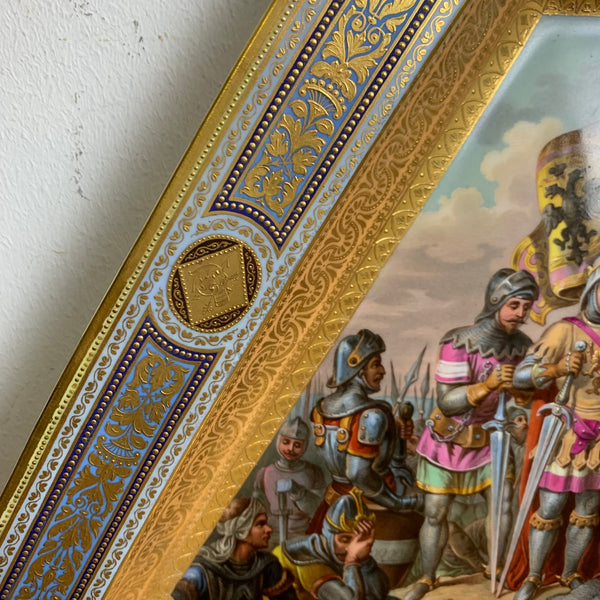 Bildteller Rudolf von Habsburg bei der Leiche Ottokars König von Böhmen 1278 von Wiener Porzellanmanufaktur