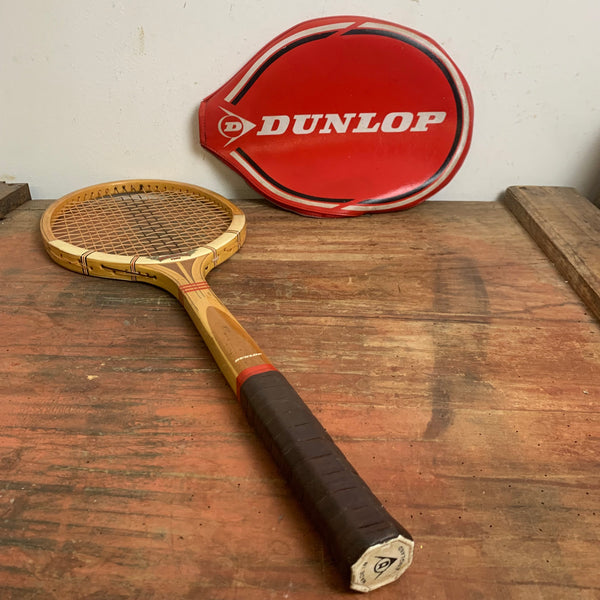 Vintage Holz Tennisschläger Dunlop mit Tasche
