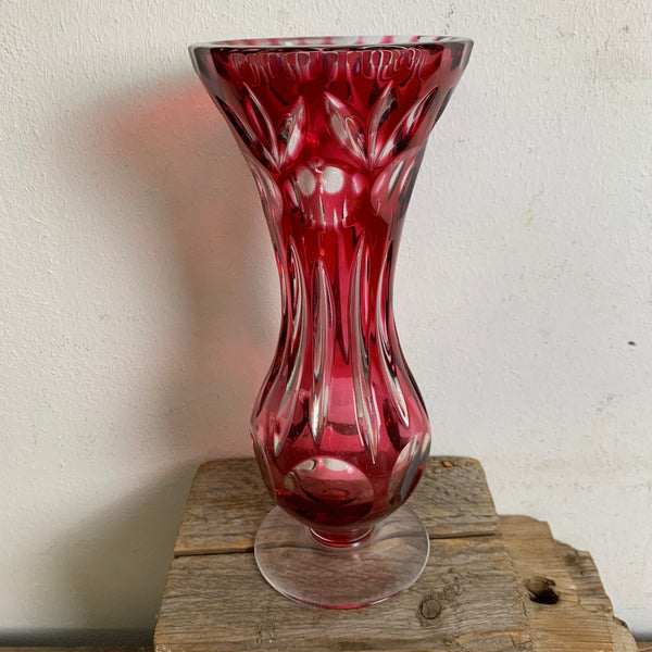 Rote Bleikristall Vase