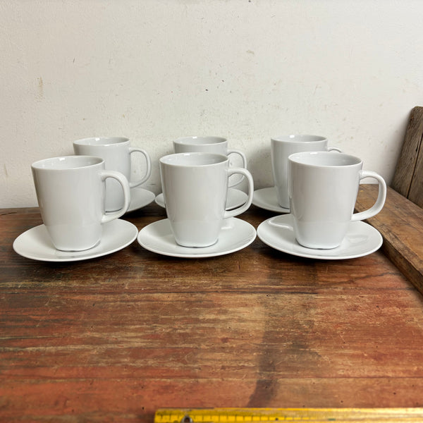 Vintage 6 Kaffeebecher Tassen mit Untertasse 365+ von Susan Pryke für Ikea