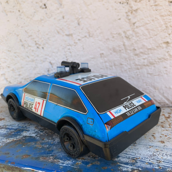 Vintage Blechspielzeug PKW Nr. 47 Highway Police Road Star Serie von VEB Mechanische Spielwaren