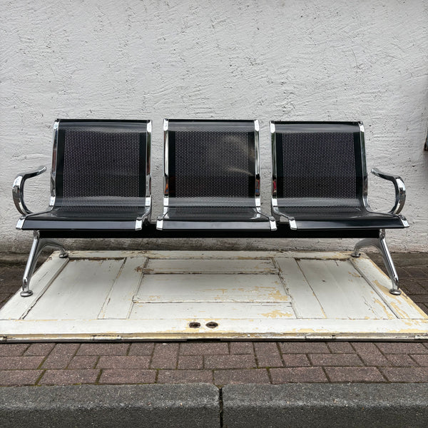 Office oder Airport Chair 3 Sitzer aus Stahl