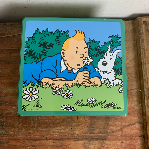 Vintage Blechdose Tim und Struppi Sommer 1