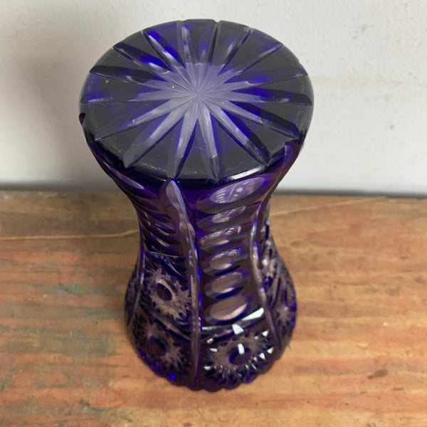 Blaue Bleikristall Vase