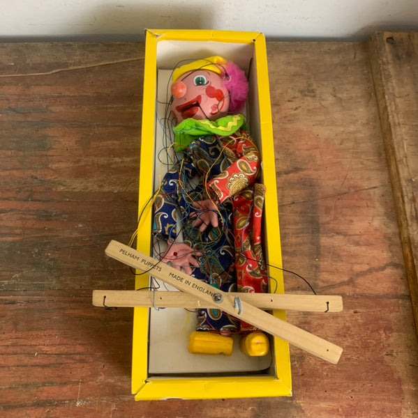 Vintage Clown Marionette von Pelham Puppets