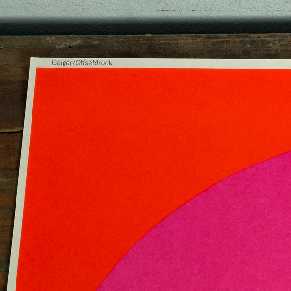 Offsetdruck Plakat Rot auf Pink von Rupprecht Geiger Galerie Thomas München