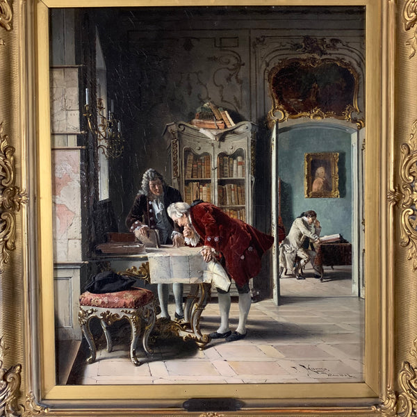 Ölgemälde Die Geographen von Johann Hamza