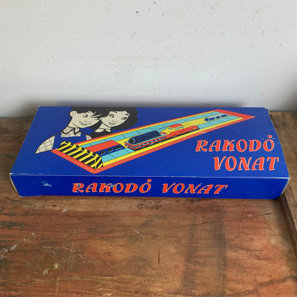 Vintage Blechspielzeug Rakodo Vonat Eisenbahn Set von Lemezarugyar OVP
