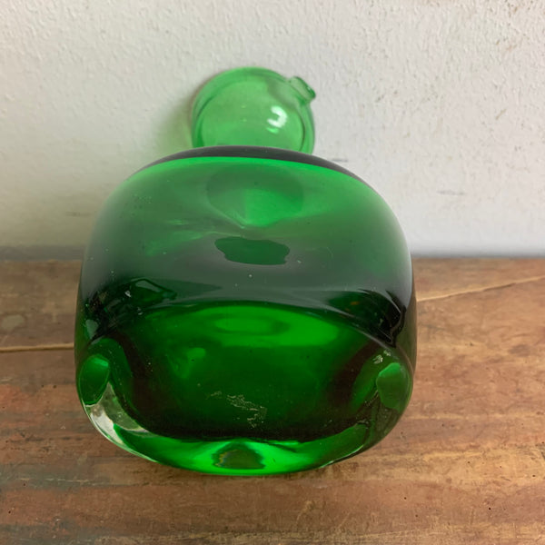 Vintage Glas Vase / Krug in grün