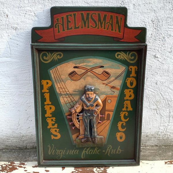 Nostalgisches maritimes Holzschild Helmsman Pipes Tobacco