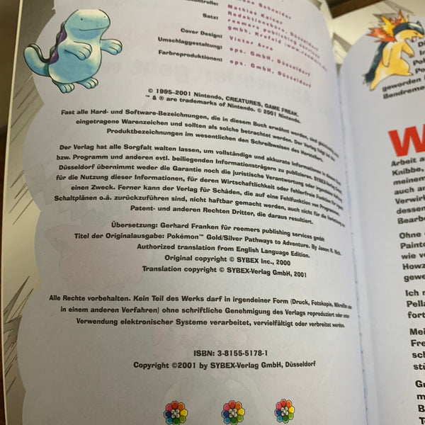 Lösungsbuch Pokemon Gold & Silber Das Abenteuer geht weiter