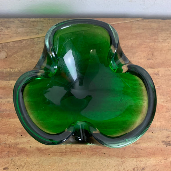 Vintage Mid Century Murano Aschenbecher grün