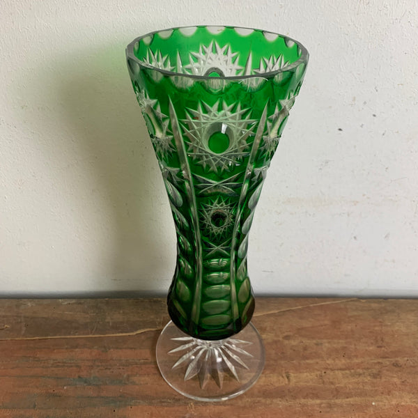 Grüne Bleikristall Vase