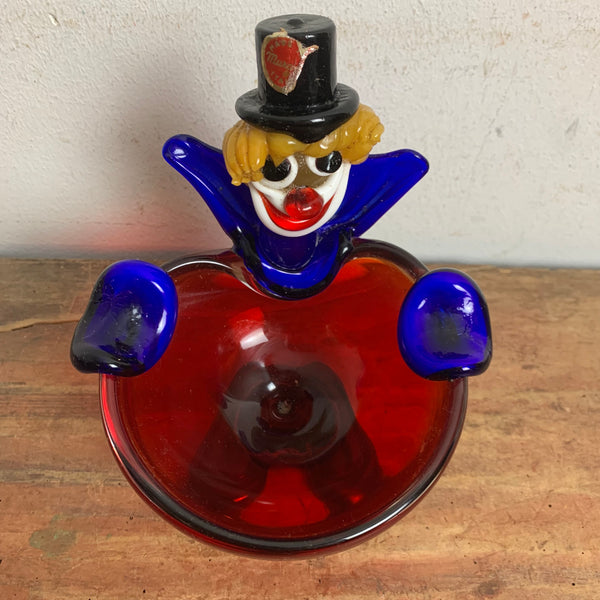 Vintage Murano Glas Aschenbecher Clown