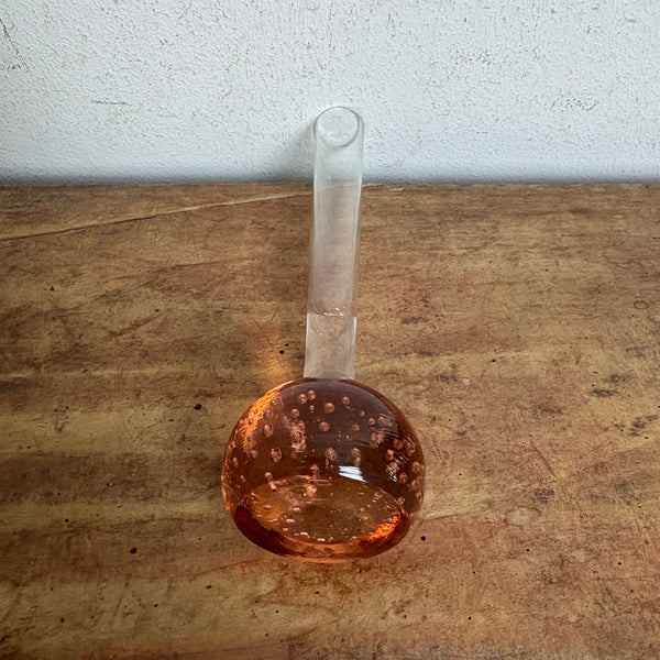 Orchideenvase Solifleurvase Stangenvase Kugelfuß mit Bubbles rose