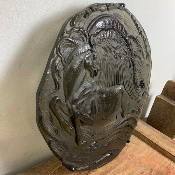Vintage Glaskunst Jahresteller Pegasus Pferd von Ernst Fuchs für Rosenthal