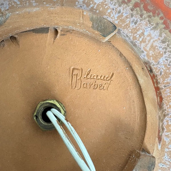 Vintage Pop Art Keramik Wand Lampe orange