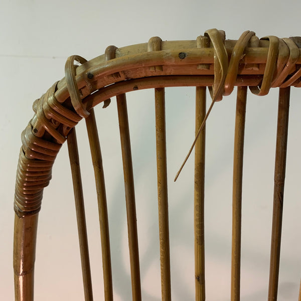 Vintage Mid Century Rattan Stuhl von Gebroeders Jonkers für Noordwolde