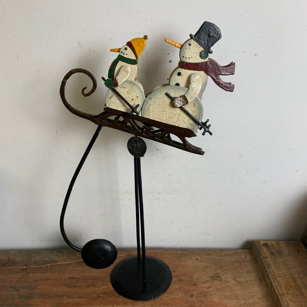 Nostalgische Pendelfigur Schneemann