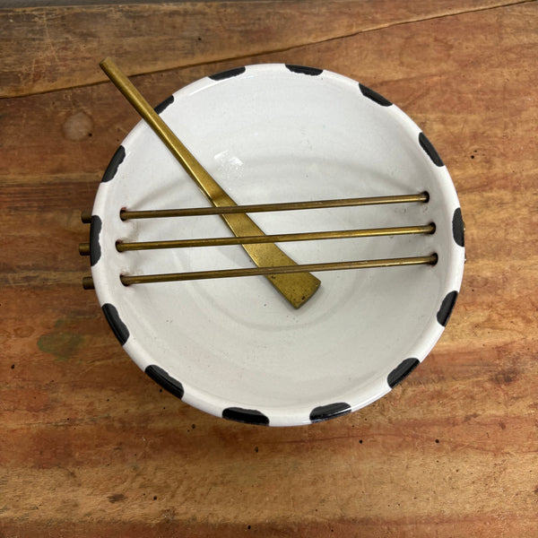 Vintage Mid Century Keramik Aschenbecher mit Gluttöter