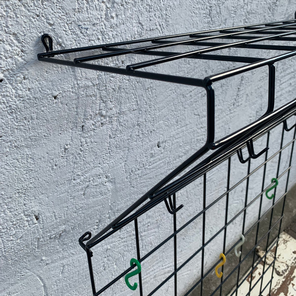 Vintage Draht Gitter Garderobe von Karl Fichtel für Drahtwerke Erlau schwarz