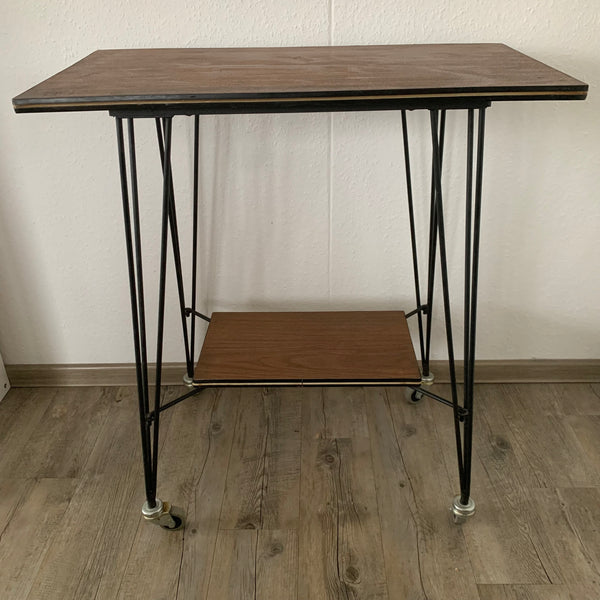 Vintage Mid Century Beistelltisch auf Rollen