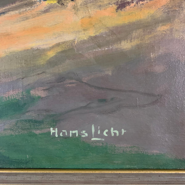 Ölgemälde Bergstädtchen von Hans Licht