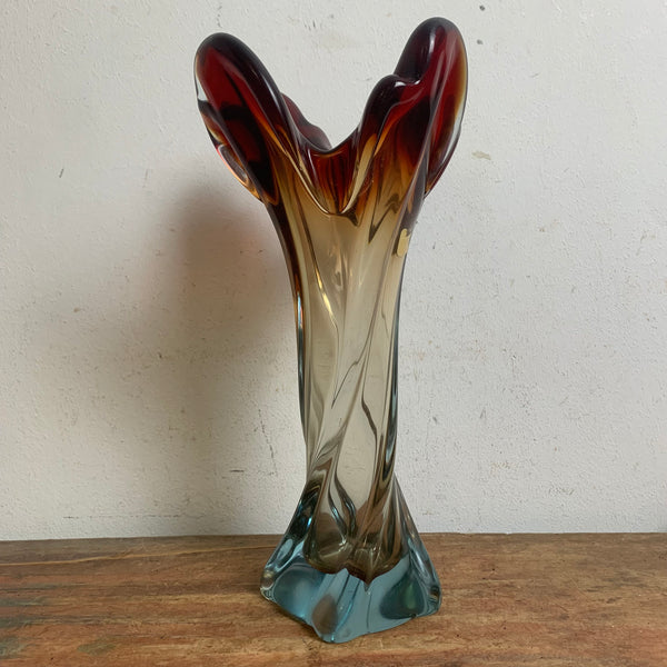 Vintage Glas Vase aus Murano