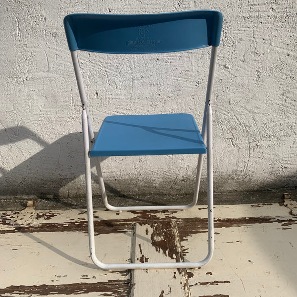 Vintage Design Klappstuhl von Hans Lindfors für Höganäsmöbler blau