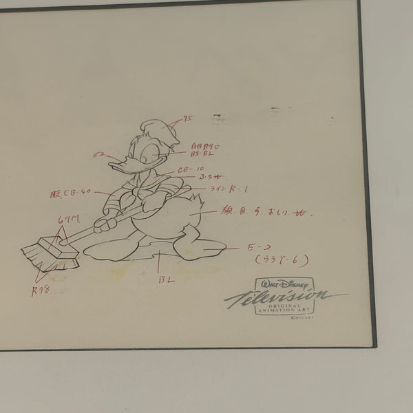 Vintage original Donald Duck Animation-Cel und Bleistiftskizze